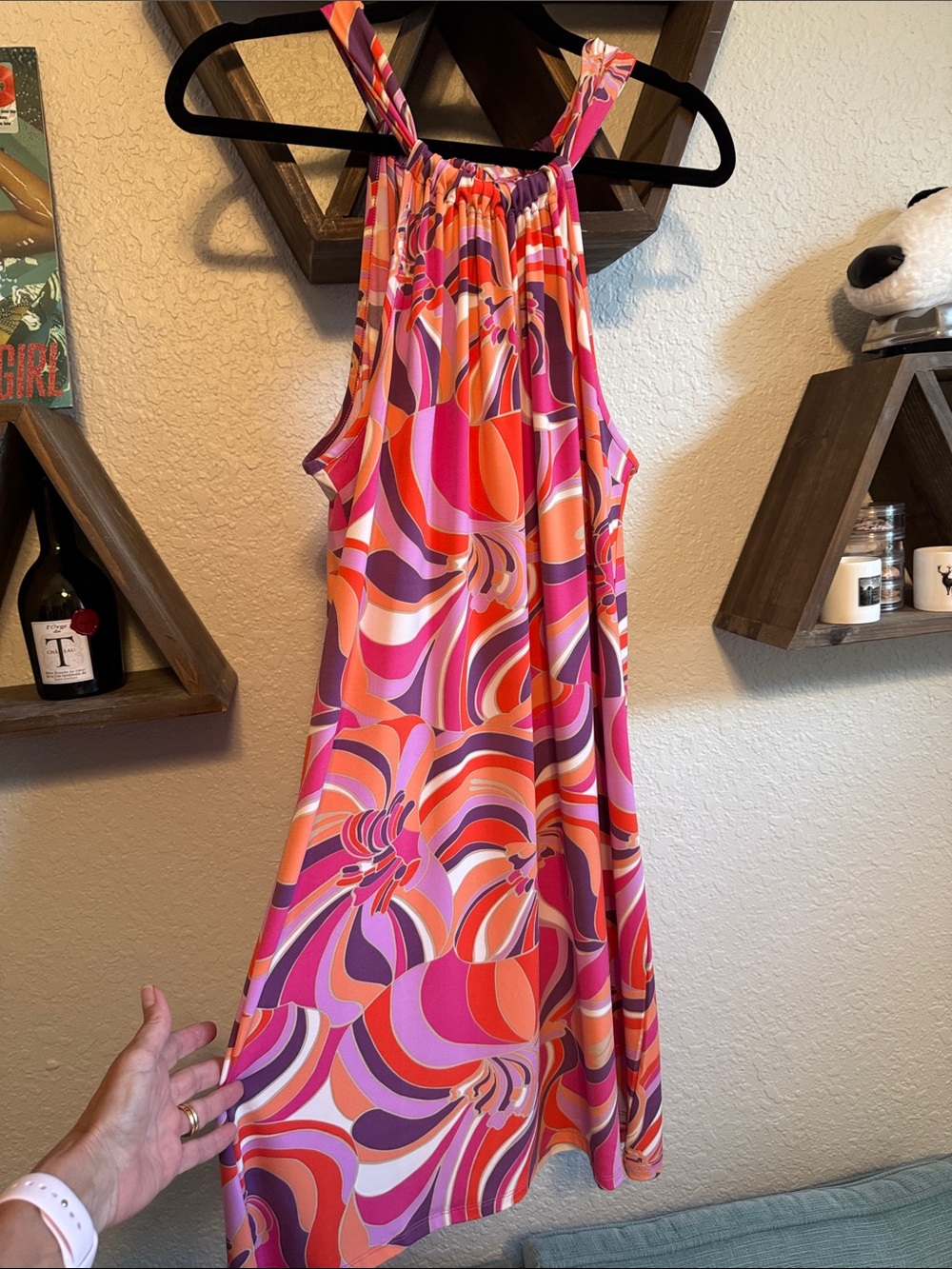 Trina Turk Pink Orange Purple Swirl Mini Dress